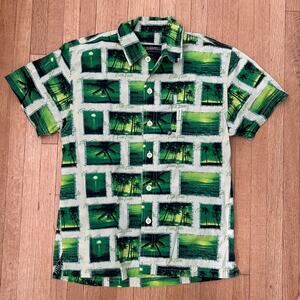 Vintage Pelle Pelle Hawaiian Shirt Boys Small (8-10) Designer Marc Buchanan